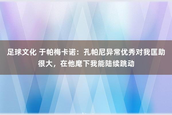 足球文化 于帕梅卡诺：孔帕尼异常优秀对我匡助很大，在他麾下我能陆续跳动