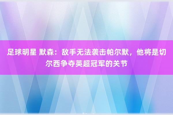 足球明星 默森：敌手无法袭击帕尔默，他将是切尔西争夺英超冠军的关节