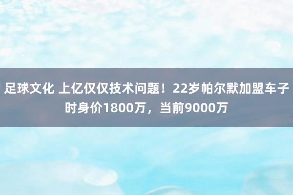 足球文化 上亿仅仅技术问题！22岁帕尔默加盟车子时身价1800万，当前9000万