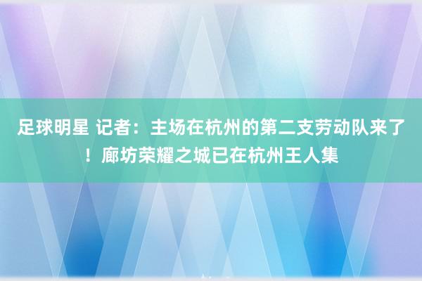 足球明星 记者：主场在杭州的第二支劳动队来了！廊坊荣耀之城已在杭州王人集